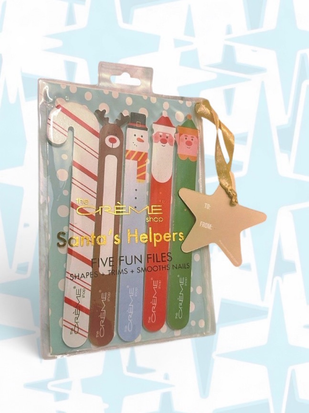 Santa's Helpers Five Fun Nail Files - Holiday Theme, Cute Party Favors NWT